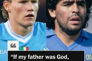 神比喻!马拉多纳儿子:父亲像那不勒斯的上帝 麦克托米奈是耶稣 - 资讯配图