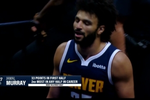 炸裂输出！贾马尔·穆雷15中11轰个人上半场新高33分 三分9中6 - 资讯配图