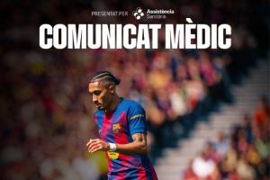 缺席多场关键战！官方：拉菲尼亚右大腿股二头肌受伤 预计缺阵5周 - 资讯配图