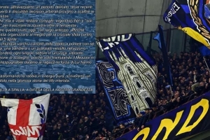 国米北看台：失利和判罚试图动摇我们，呼吁下轮带围巾支持球队 - 资讯配图