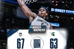 疯狂三月16进8：康涅狄格67-63险胜密歇根州立 晋级八强 - 资讯配图