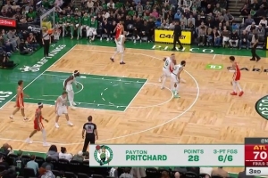 神了！普理查德底角外线继续开火 三分6中6已砍28分 - 资讯配图