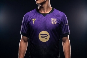 下赛季巴萨客场球衣谍照曝光:保留科比元素,配色致敬紫金湖人 - 资讯配图