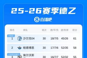 争冠准备重返德甲!沙尔克10轮不败领跑德乙,剩4轮领先第3名6分 - 资讯配图